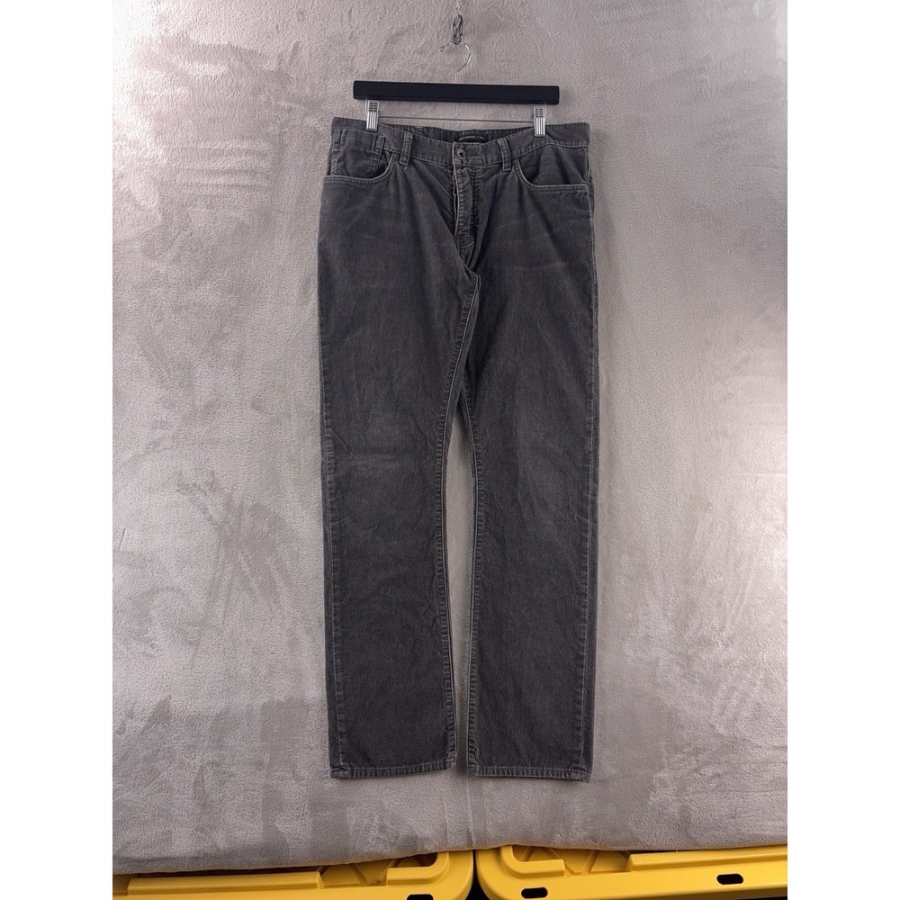 John Varvatos Star USA Corduroy Pants Mens Size 34x32 Gray Straight Slim Casual